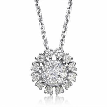 18K White Gold Diamond Necklace