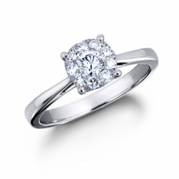 18K WHITE GOLD AJISAI 0.35CT DIAMOND RING